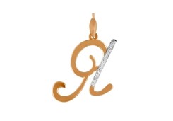 Золотая подвеска с фианитом