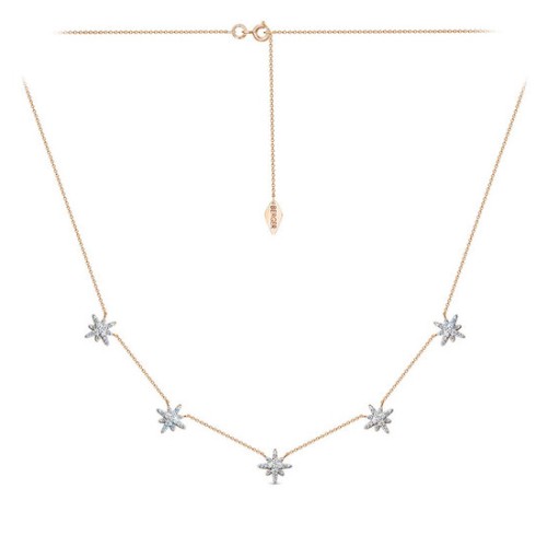 Золотое колье с фианитом