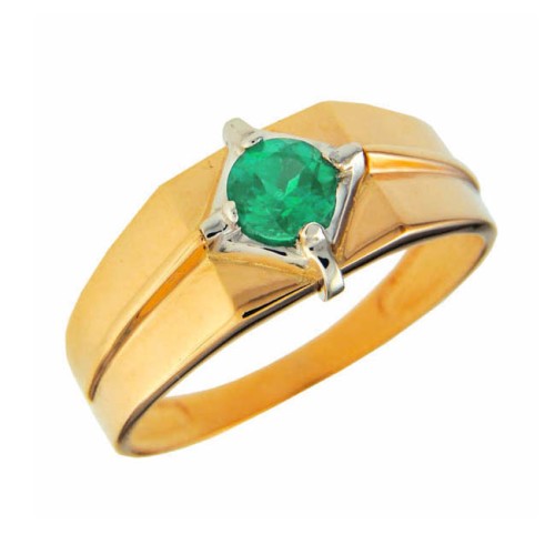 Печатка из золота с изумрудом