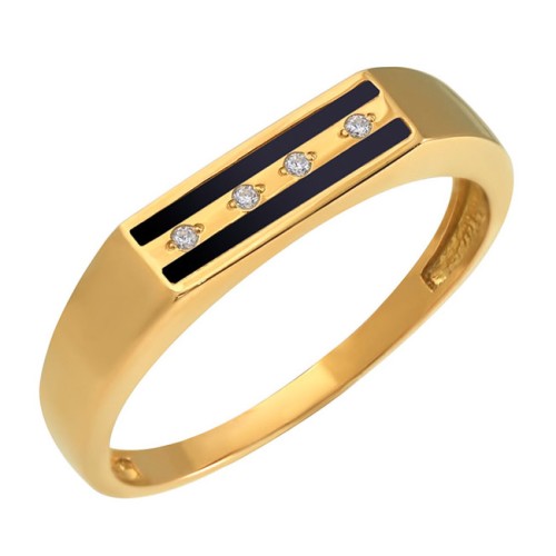 Печатка из золота с фианитом