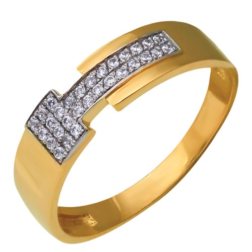 Золотое кольцо с фианитом