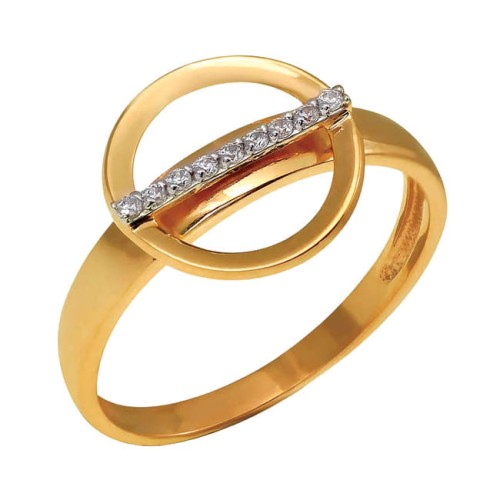 Золотое кольцо с фианитом