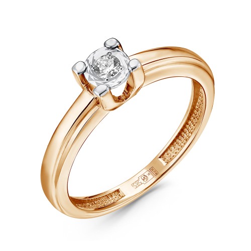 Золотое кольцо с бриллиантом