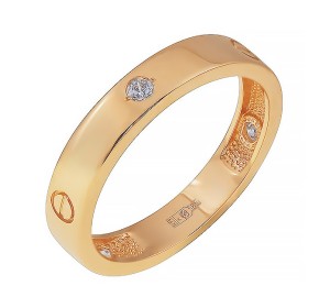Золотое кольцо с фианитом