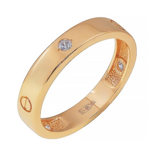 Золотое кольцо с фианитом
