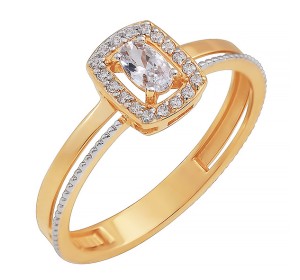 Золотое кольцо с фианитом