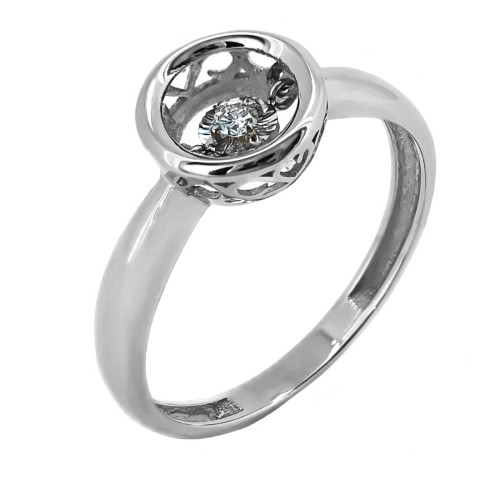 Кольцо из белого золота с бриллиантом