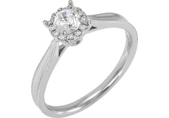 Кольцо из белого золота с бриллиантом