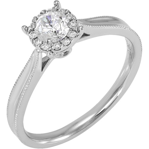 Кольцо из белого золота с бриллиантом