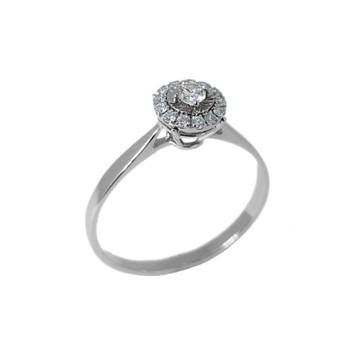 Кольцо из белого золота с бриллиантом