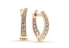 Золотые cерьги с фианитом