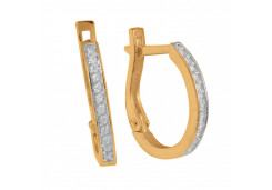 Золотые cерьги с фианитом