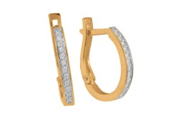 Золотые cерьги с фианитом