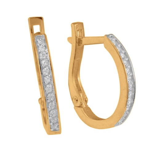 Золотые cерьги с фианитом