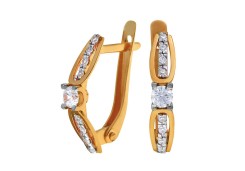 Золотые cерьги с фианитом