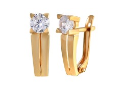 Золотые cерьги с фианитом