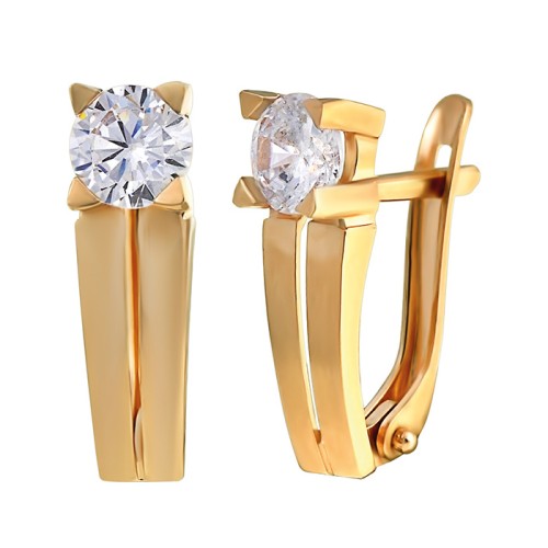 Золотые cерьги с фианитом