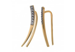 Золотые cерьги классические с фианитом