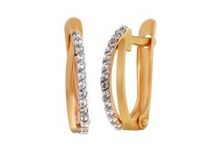 Золотые cерьги с фианитом