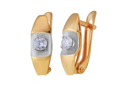 Золотые cерьги с фианитом