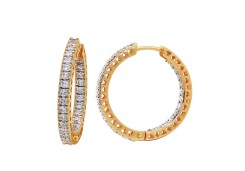 Золотые cерьги конго с фианитом