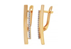 Золотые cерьги с фианитом