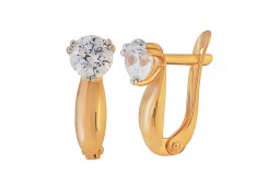 Золотые cерьги с фианитом