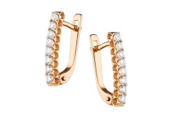 Золотые cерьги с бриллиантом