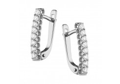 Серьги из белого золота с бриллиантом