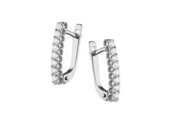 Серьги из белого золота с бриллиантом