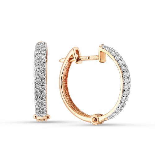 Золотые cерьги с фианитом