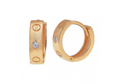 Золотые cерьги классические с фианитом