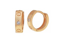 Золотые cерьги классические с фианитом