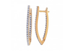 Золотые cерьги с фианитом