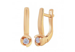Золотые cерьги с фианитом