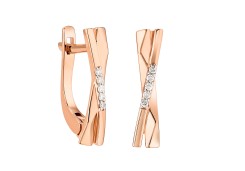 Золотые cерьги классические с бриллиантом