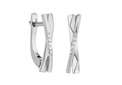 Серьги классические из белого золота с бриллиантом