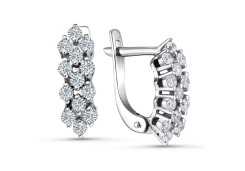 Золотые cерьги с фианитом