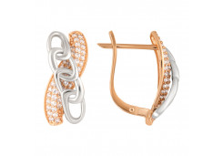 Золотые cерьги классические с фианитом