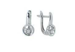Серьги из белого золота с бриллиантом