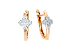 Золотые cерьги классические с фианитом