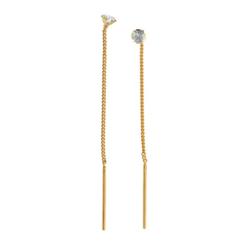 Золотые cерьги с фианитом