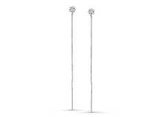 Серьги классические из белого золота с фианитом