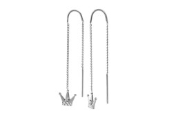 Серьги классические из белого золота с фианитом