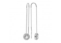 Серьги классические из белого золота с фианитом