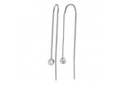 Серьги из белого золота с фианитом