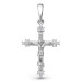 Крест из белого золота с бриллиантом
