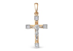 Крест из золота с бриллиантом
