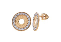Золотые cерьги пусеты (гвоздики) с фианитом
