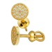 Золотые cерьги пусеты (гвоздики) с фианитом